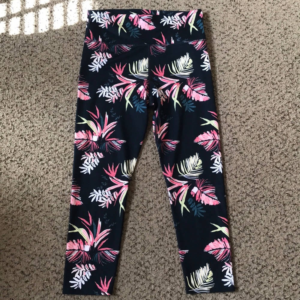 Floral Navy Blue Tights